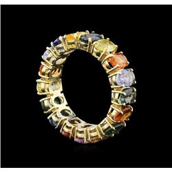 9.50 ctw Multi Color Sapphire Ring - 14KT Yellow Gold