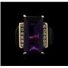 Image 2 : 8.30 ctw Amethyst and Diamond Ring - 14KT Yellow Gold