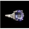 Image 2 : 14KT White Gold 8.25 ctw Tanzanite and Diamond Ring