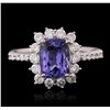 Image 2 : 14KT White Gold 1.80 ctw Tanzanite and Diamond Ring