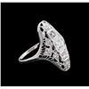 Image 1 : 0.37 ctw Diamond Ring - 18KT White Gold