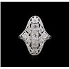 Image 2 : 0.37 ctw Diamond Ring - 18KT White Gold