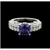 Image 2 : 18KT White Gold 2.30 ctw Tanzanite and Diamond Ring