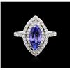 Image 2 : 14KT White Gold 1.64 ctw Tanzanite and Diamond Ring