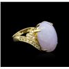 Image 1 : 8.50 ctw Jadeite and Diamond Ring - 18KT Yellow Gold