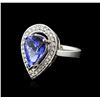 Image 1 : 14KT White Gold 4.18 ctw Tanzanite and Diamond Ring