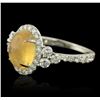 Image 1 : 14KT White Gold 2.59 ctw Opal and Diamond Ring