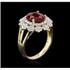Image 3 : 3.02 ctw Ruby and Diamond Ring - 14KT Yellow Gold