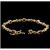Image 3 : 3.72 ctw Ruby and Diamond Bracelet - 14KT Yellow Gold
