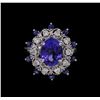 Image 2 : 14KT White Gold 3.43 ctw Tanzanite and Diamond Ring