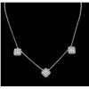 Image 2 : 14KT White Gold 1.40 ctw Diamond Necklace