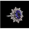 Image 1 : 14KT White Gold 3.07 ctw Tanzanite and Diamond Ring