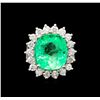 Image 2 : GIA Cert 11.60 ctw Emerald and Diamond Ring - 14KT White Gold