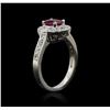 Image 3 : 14KT White Gold 0.80 ctw Ruby and Diamond Ring