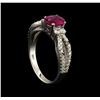 Image 4 : 1.09 ctw Ruby and Diamond Ring - 14KT White Gold