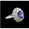 Image 1 : 2.86 ctw Tanzanite and Diamond Ring - 14KT White Gold