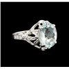 Image 1 : 3.82 ctw Aquamarine and Diamond Ring - 14KT White Gold