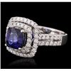 Image 2 : 14KT White Gold 2.99 ctw Sapphire and Diamond Ring