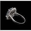 Image 3 : 7.08 ctw Aquamarine and Diamond Ring - 14KT White Gold