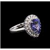 Image 2 : 3.22 ctw Tanzanite and Diamond Ring - 14KT White Gold