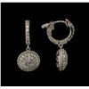 Image 2 : 1.34 ctw Diamond Dangle Earrings - 14KT White Gold