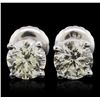 Image 1 : 14KT White Gold 1.03 ctw Diamond Solitaire Earrings