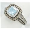 Image 5 : Le Vian 1.00 ctw Aquamarine and Diamond Ring - 14KT White Gold