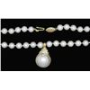 Image 5 : Pearl and Diamond Necklace - 14KT Yellow Gold