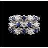 Image 2 : 14KT White Gold 3.08 ctw Sapphire and Diamond Ring