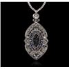 Image 3 : 18KT White Gold 33.29 ctw Tanzanite and Diamond Necklace