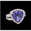 Image 1 : 14KT White Gold 5.22 ctw Tanzanite and Diamond Ring