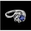 Image 1 : 18KT White Gold 1.00 ctw Sapphire and Diamond Ring