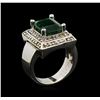 Image 3 : 14KT White Gold 3.83 ctw Emerald and Diamond Ring