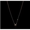 Image 2 : 14KT Rose Gold 0.03 ctw Diamond Butterfly Necklace