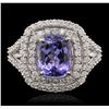 Image 2 : 14KT White Gold 2.61 ctw Tanzanite and Diamond Ring