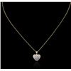 Image 2 : 14KT Yellow Gold 0.25 ctw Diamond Heart Pendant With Chain