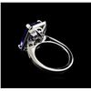 Image 3 : 6.75 ctw Tanzanite and Diamond Ring - 14KT White Gold