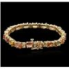 Image 2 : 14KT Yellow Gold 15.58 ctw Multicolor Sapphire and Diamond Bracelet
