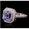 Image 1 : 14KT White Gold 2.00 ctw Tanzanite and Diamond Ring