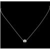 Image 2 : 0.30 ctw Diamond Pendant With Chain - 14KT White Gold