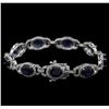 Image 2 : 12.65 ctw Blue Sapphire and Diamond Bracelet - 14KT White Gold