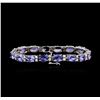 Image 2 : 14KT White Gold 17.76 ctw Tanzanite and Diamond Bracelet