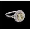 Image 1 : GIA Certified 14KT White Gold 1.00 ctw Yellow Diamond Ring