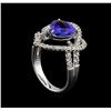 Image 4 : 3.44 ctw Tanzanite and Diamond Ring - 18KT White Gold