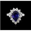 Image 2 : 14KT White Gold 3.25 ctw Tanzanite and Diamond Ring