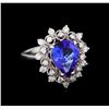 Image 1 : 2.88 ctw Tanzanite and Diamond Ring - 14KT White Gold