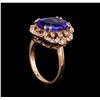 Image 4 : 4.46 ctw Tanzanite and Diamond Ring - 14KT Rose Gold