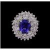 Image 2 : 14KT White Gold 2.38 ctw Tanzanite and Diamond Ring