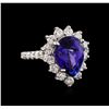 Image 1 : 14KT White Gold 4.48 ctw Tanzanite and Diamond Ring