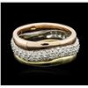 Image 1 : 14KT Tri-Color Gold 0.49 ctw Diamond Ring